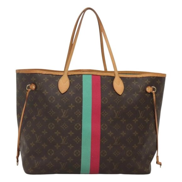 LOUIS VUITTON Monogram LV My Heritage Neverfull GM Tote Bag Red Green - Picture 2 of 14